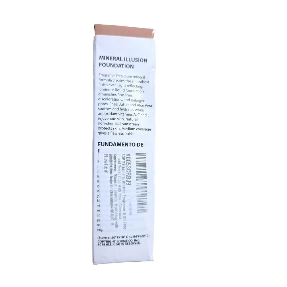 Sorme Mineral Illusion Oil-Free Foundation 712 Beige‎ Nude 0.8oz New in Box